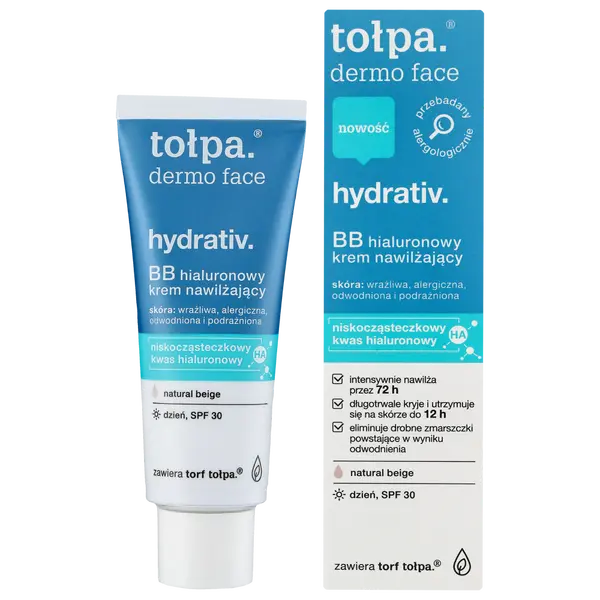 Гиалуроновый увлажняющий крем для лица с spf30, 40 мл Tołpa Dermo face hydrativ bb — фото 3
