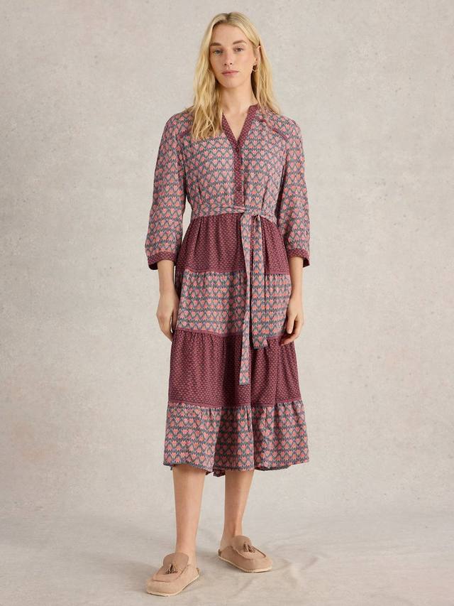 

Платье миди Mabel Abstract с ярусами White Stuff, Navy/Multi