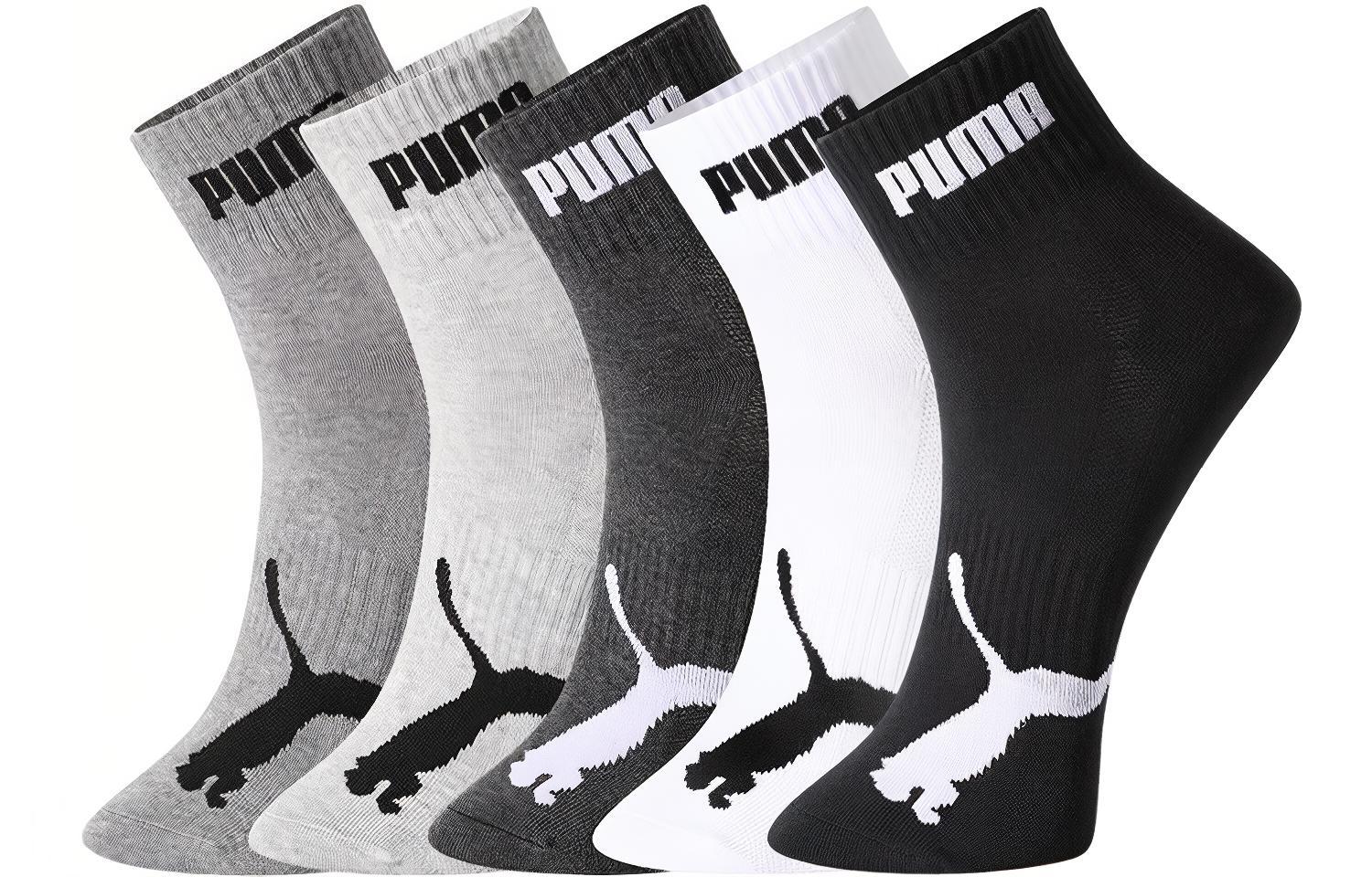 

Носки унисекс до середины голени PUMA, 5 Pack (Gray+Light Gray+Dark Gray+White+Black)