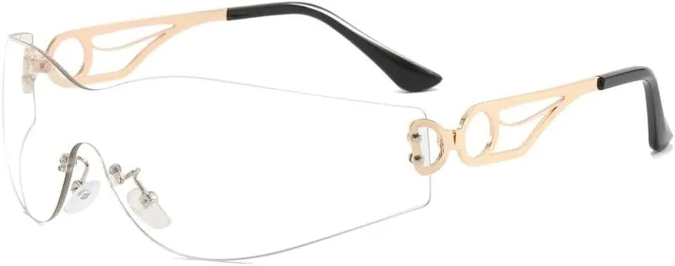 

Роскошные винтажные цельные солнцезащитные очки без оправы для женщин, модные, в стиле панк, хип-хоп, мужские солнцезащитные очки UV400 LVTFCO, 6.flat Light