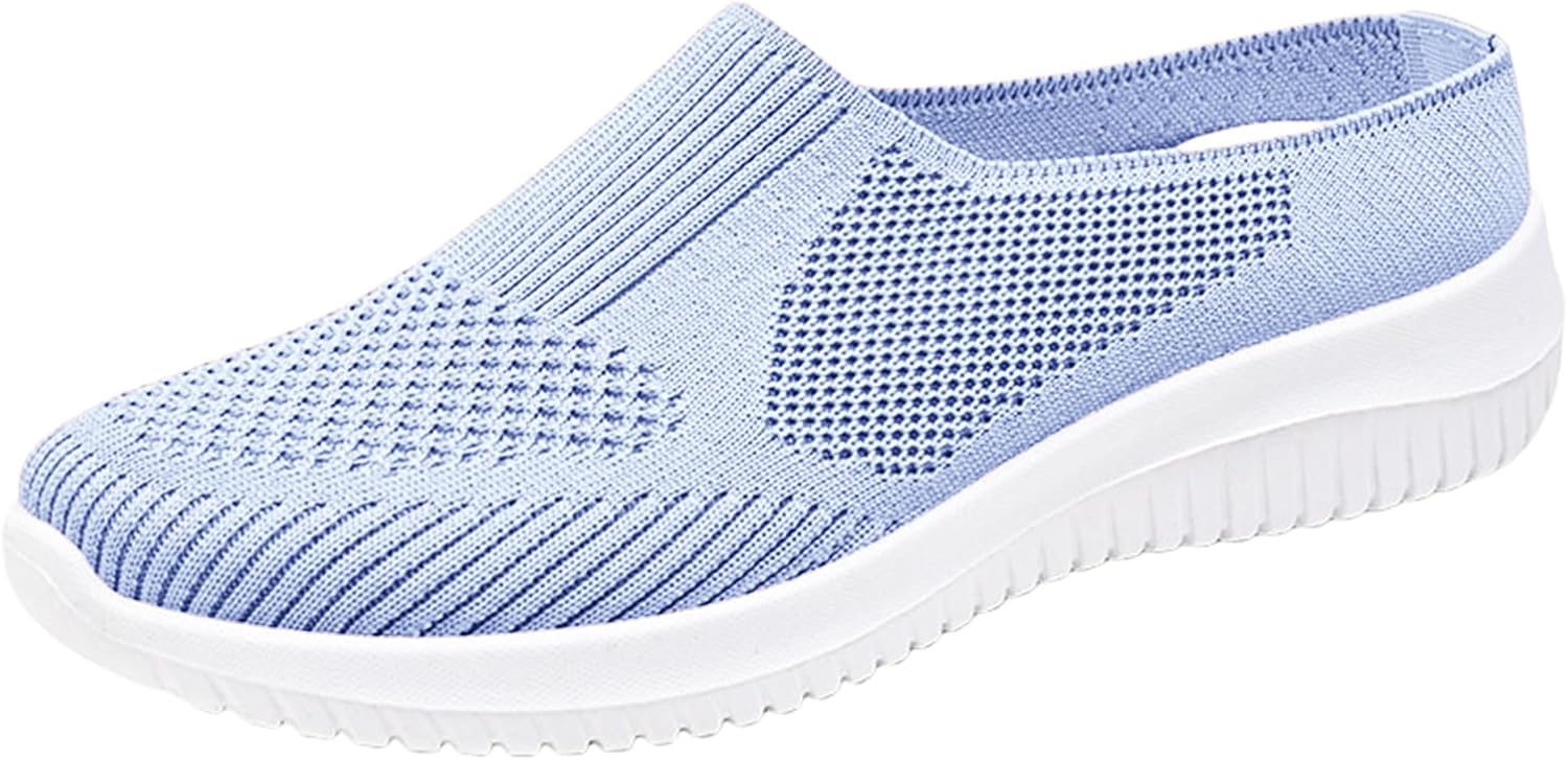 

Женские спортивные кроссовки для ходьбы, удобные обувь без шнурков, легкие, противоскользящие, кроссовки для бега, повседневные мягкие сетчатые кроссовки, дышащие повседневные кроссовки для работы медсестры Movnebyro, светло-голубой