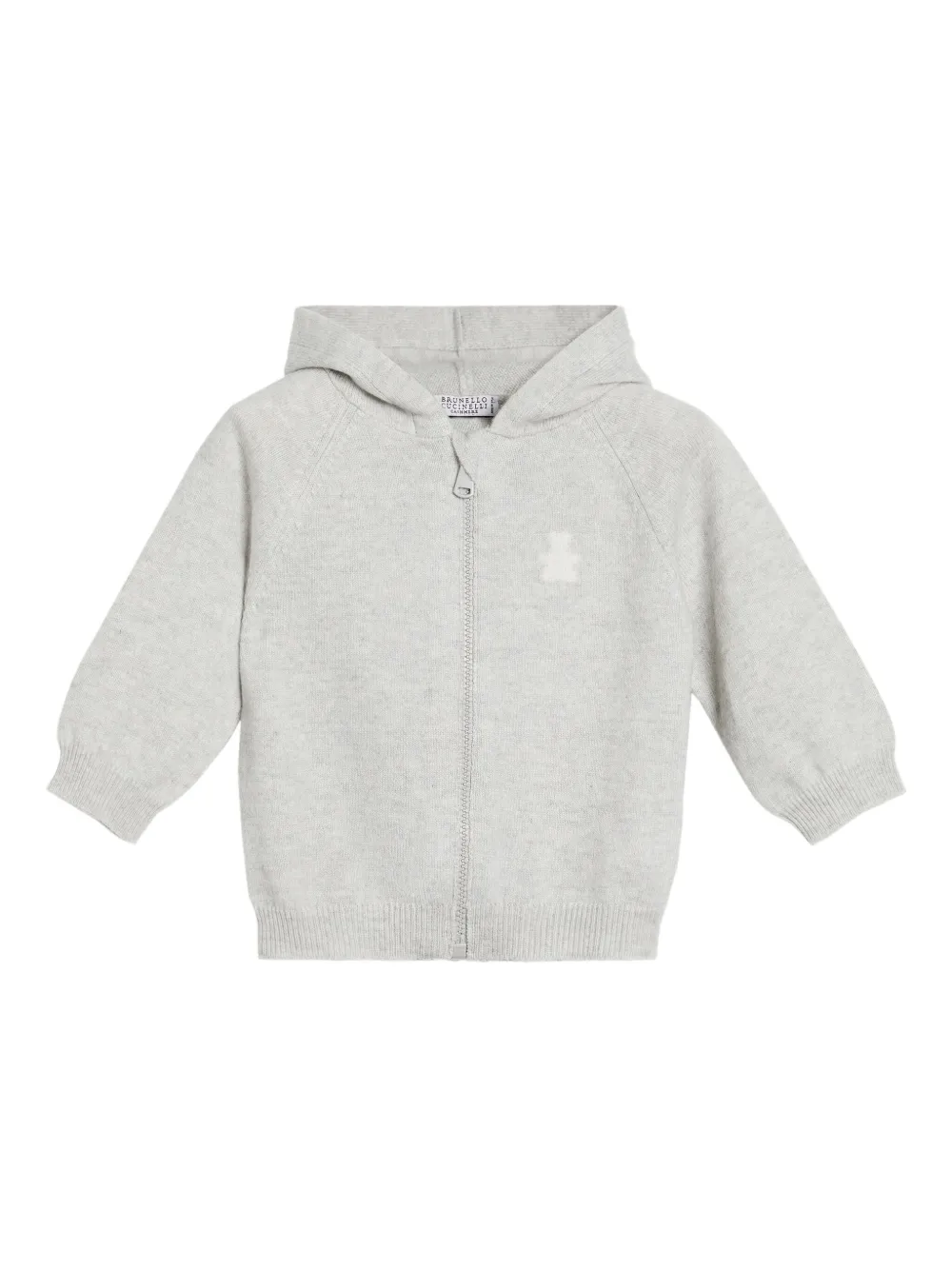 

Толстовка на молнии с капюшоном Brunello Cucinelli Kids, серый