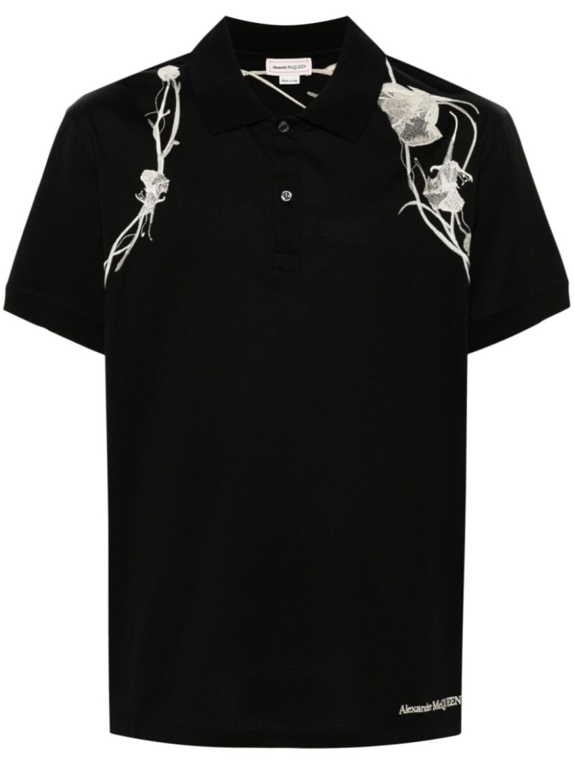 

Alexander McQueen рубашка поло Pressed Flower-Harness, черный