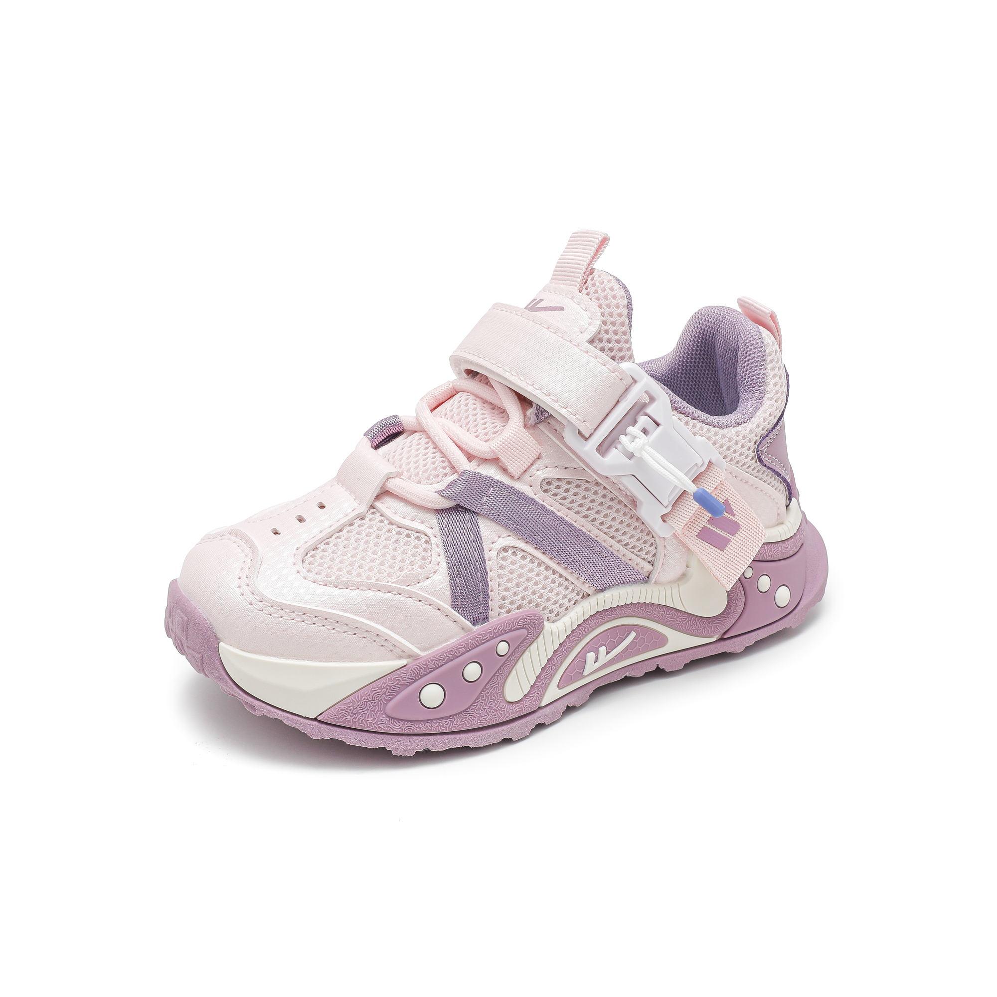 

Детские кроссовки из искусственной кожи, легкие, с амортизацией, дышащие, нескользящие, противоударные, низкие WARRIOR, розовый/taro фиолетовый