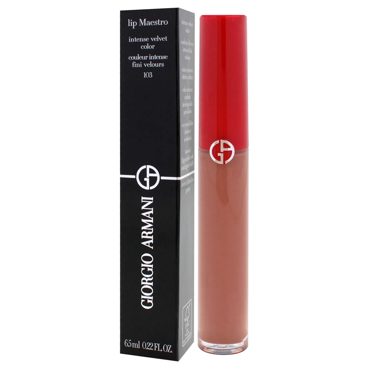 Помада Lip Maestro Intense Velvet Color - 103 Tadzio от Giorgio Armani для женщин - 0,22 унции, коричневый — фото 4