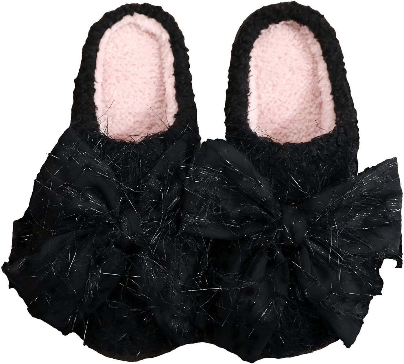 

Женские и мужские домашние тапочки с эффектом памяти, мягкие, без шнурков, противоскользящие, пушистые, для дома и улицы Edobao, черный