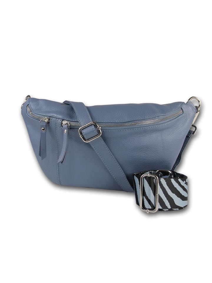 

Кожаная поясная сумка Toscanto синяя, примерно 37 см Toscanto