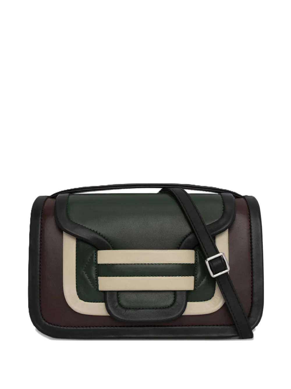 

Кожаная сумка через плечо с панельным дизайном Pierre Hardy, коричневый