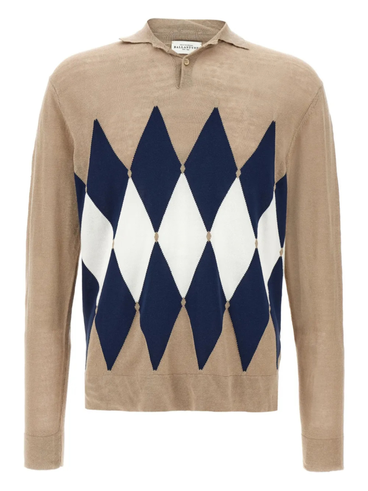 

Рубашка поло с узором «Аргайл-интарсия» Ballantyne, нейтральный