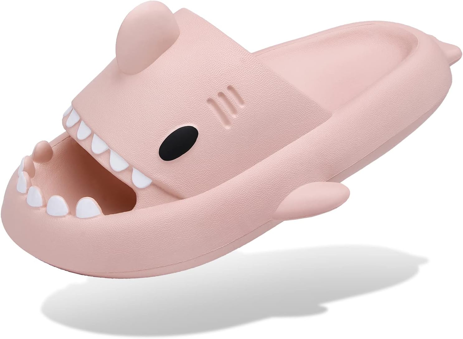 

Мужские и женские шлепанцы с изображением акулы Cloud, летние открытые сандалии с мягкой толстой подошвой, противоскользящие, для пляжа, бассейна и душа Inminpin, розовый