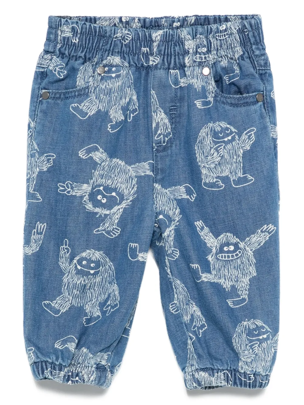 

Джинсы с эластичным поясом и принтом Stella McCartney Kids, синий