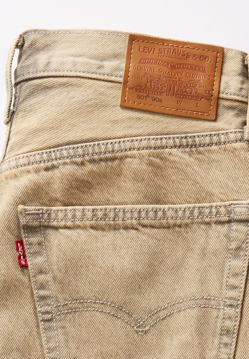 

Джинсы прямого кроя 501 '90S Levi's, бежевый