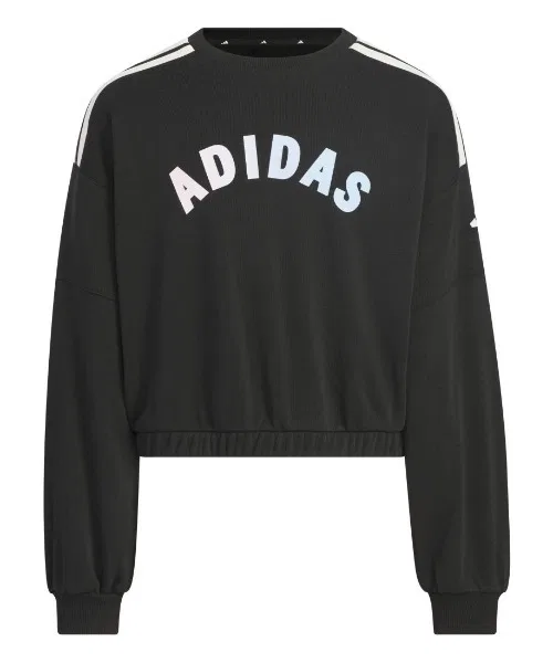 Детская толстовка-пуловер Adidas свободного кроя с круглым вырезом.
