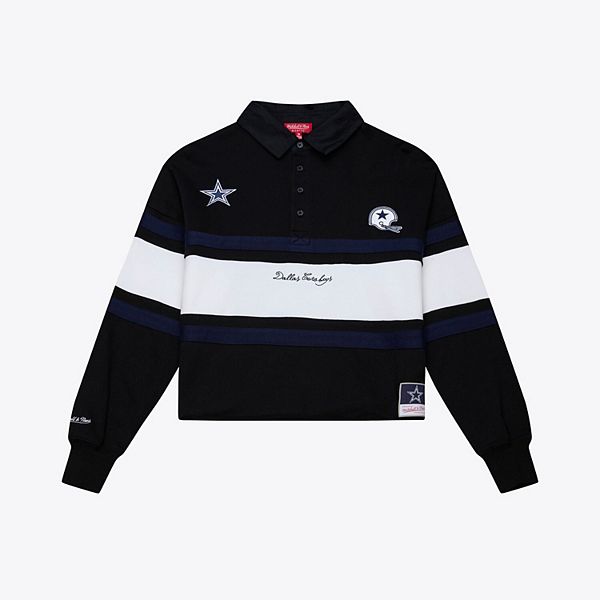 

Женская черная футболка-поло Dallas Cowboys с длинным рукавом Mitchell & Ness, Черный, Женская черная футболка-поло Dallas Cowboys с длинным рукавом Mitchell & Ness