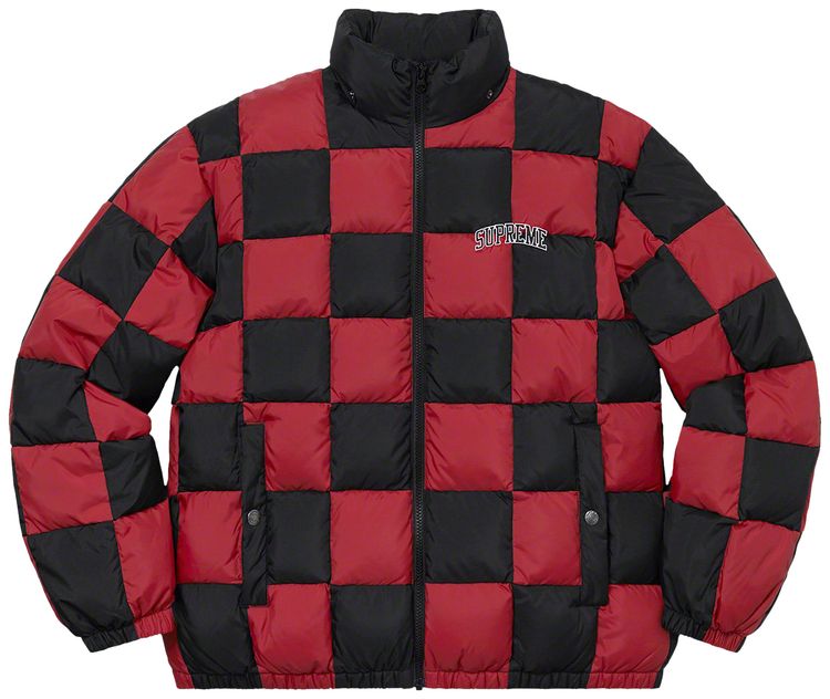

Куртка Supreme Checkerboard Puffy Jacket 'Dark Red', красный