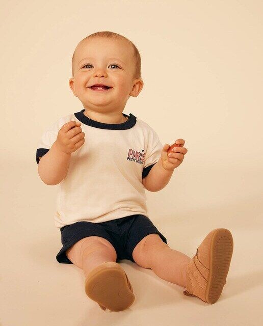

Детская легкая трикотажная футболка с короткими рукавами Petit Bateau, синий