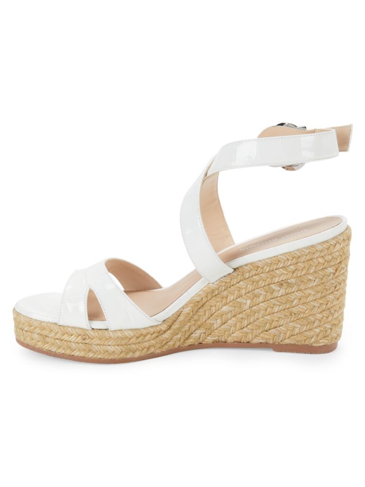Сандалии Zuzu из кожи с тиснением под крокодила Stuart Weitzman, белый — фото 4
