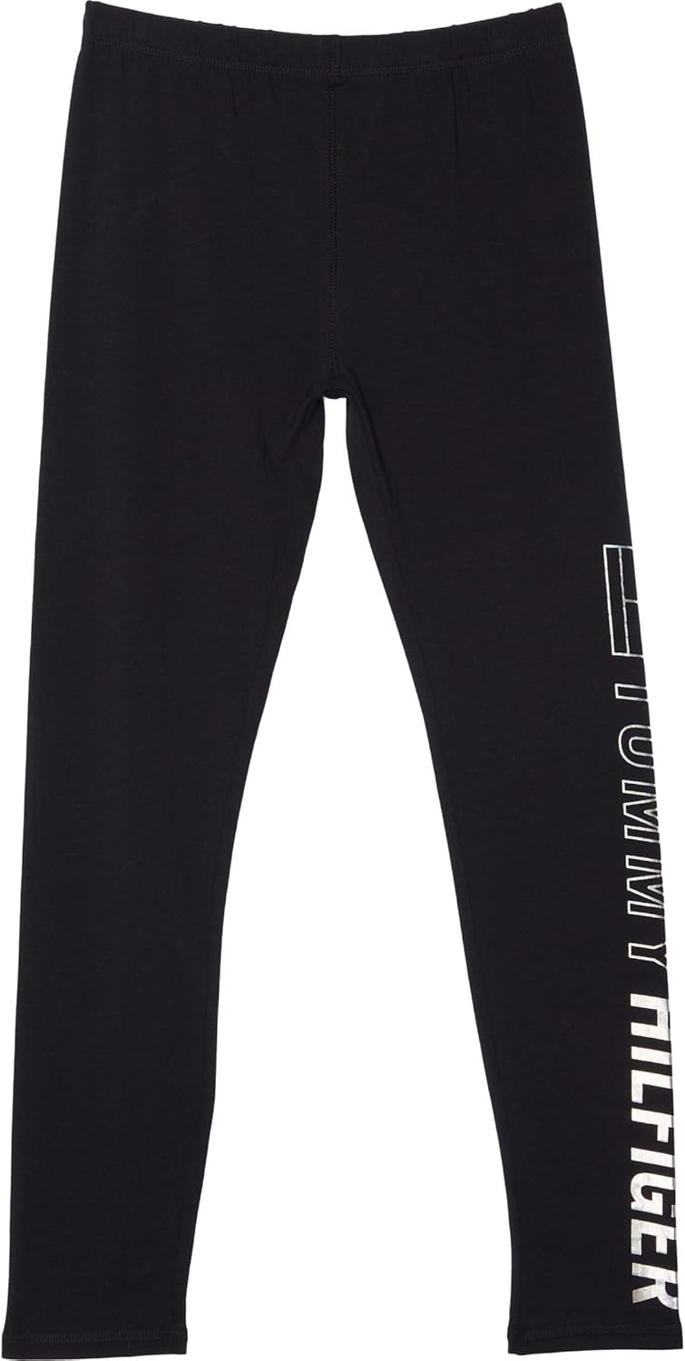 

Спортивные леггинсы Tommy Hilfiger для девочек, эластичные и легкие, шорты и длинные брюки, Deep Black Foil