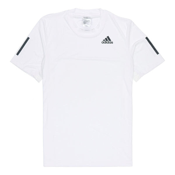 

Футболка Men's adidas Solid Color Stripe Sports Breathable Round Neck Short Sleeve White T-Shirt, мультиколор