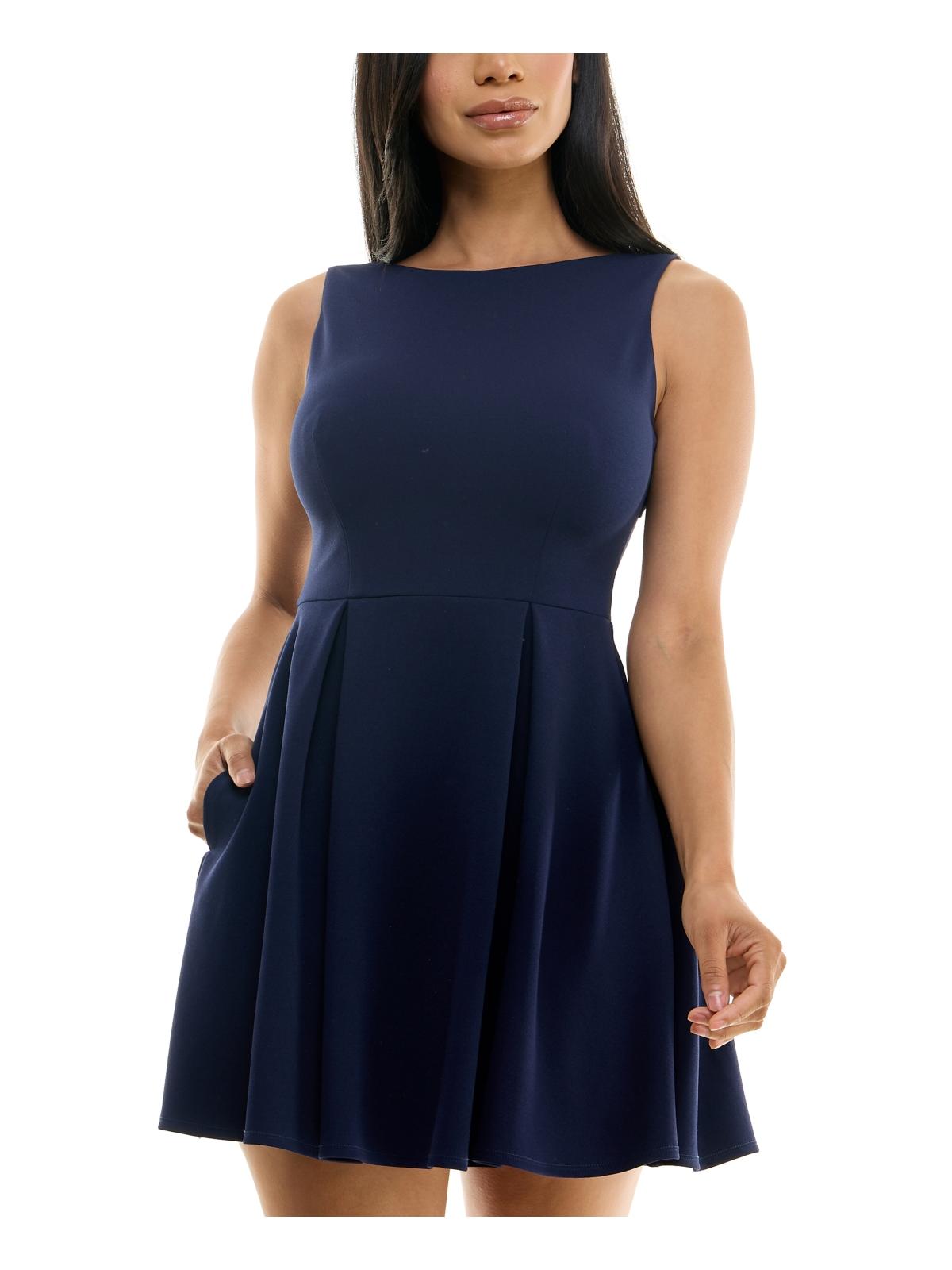 

Платье-мини для вечеринок Juniors Womens Fit & Flare B. Darlin, темно-синий
