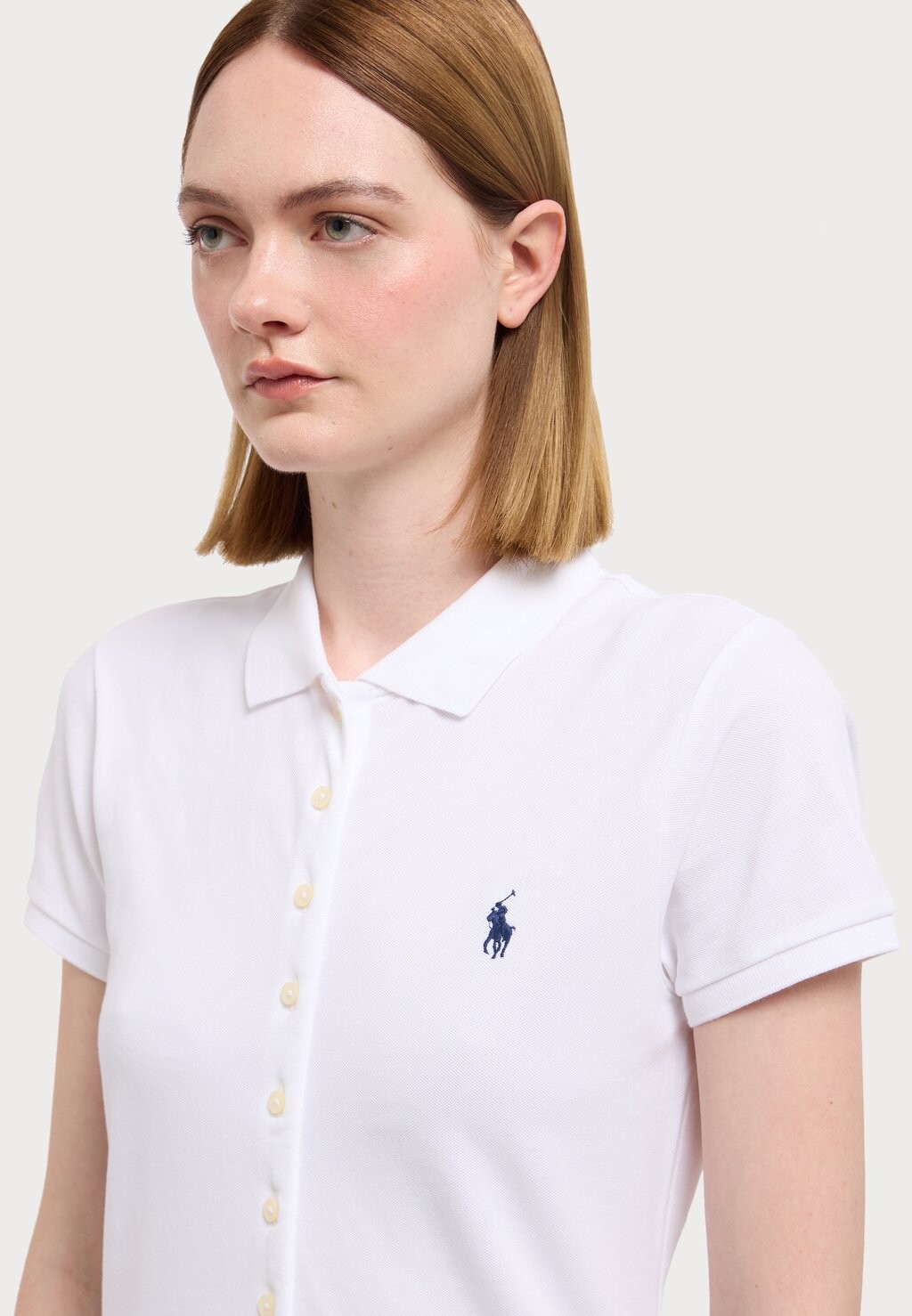 

Рубашка-блузка BUTTONED PLACKET POLO SHIRT Ralph Lauren, белый