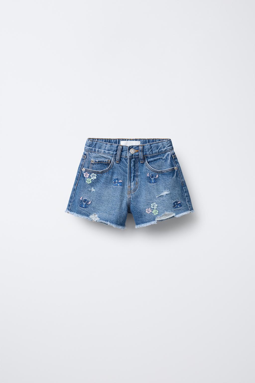 

Джинсовые шорты - бермуды lilo & stitch disney ZARA, синий
