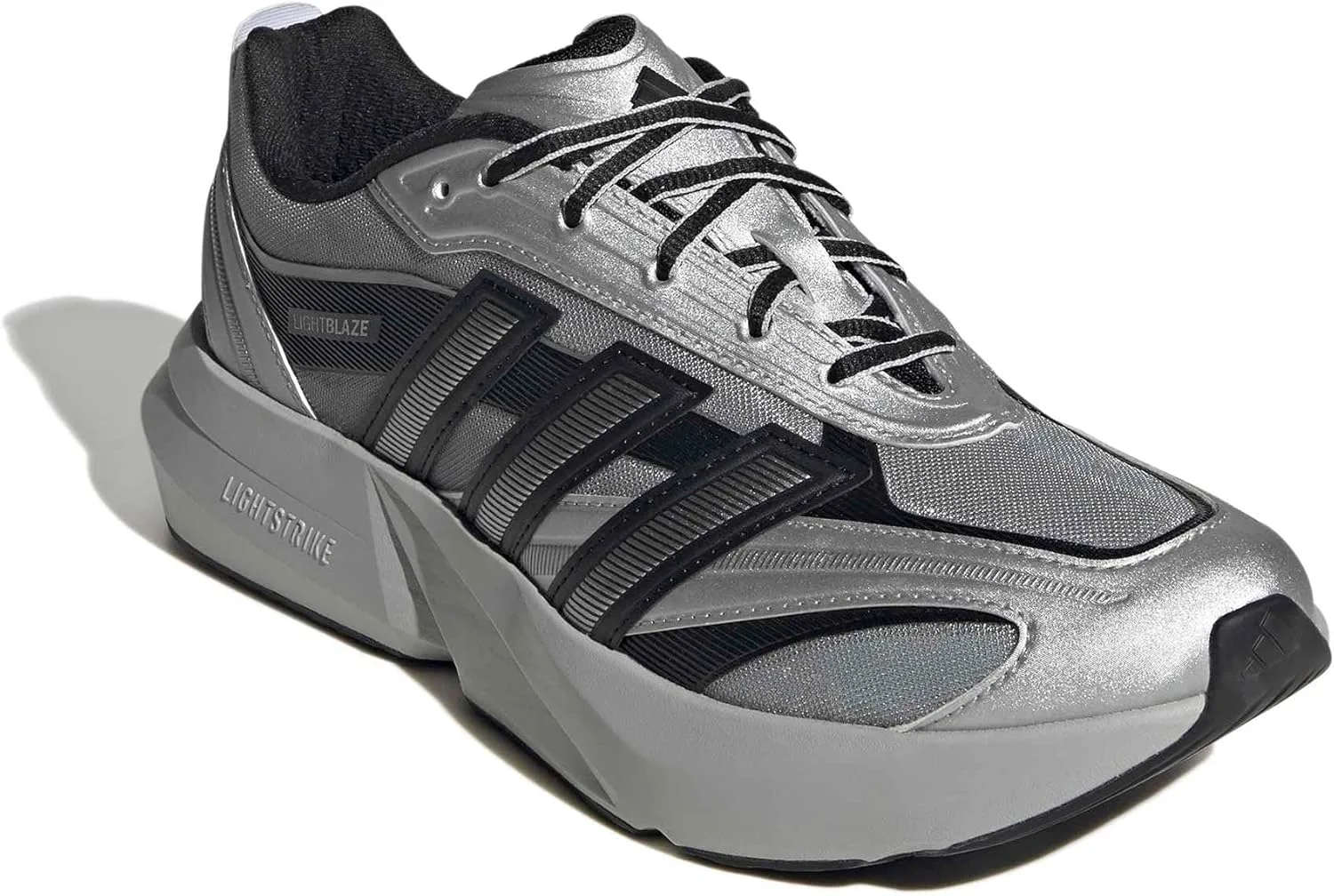 Мужские кроссовки Adidas Lightblaze Glow на шнуровке для повседневной носки - синие, металлик/черный/серый — фото 4