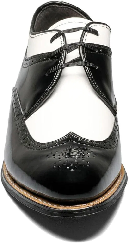 Мужские туфли Stacy Adams Dayton Ostrich Oxford, Black White — фото 4