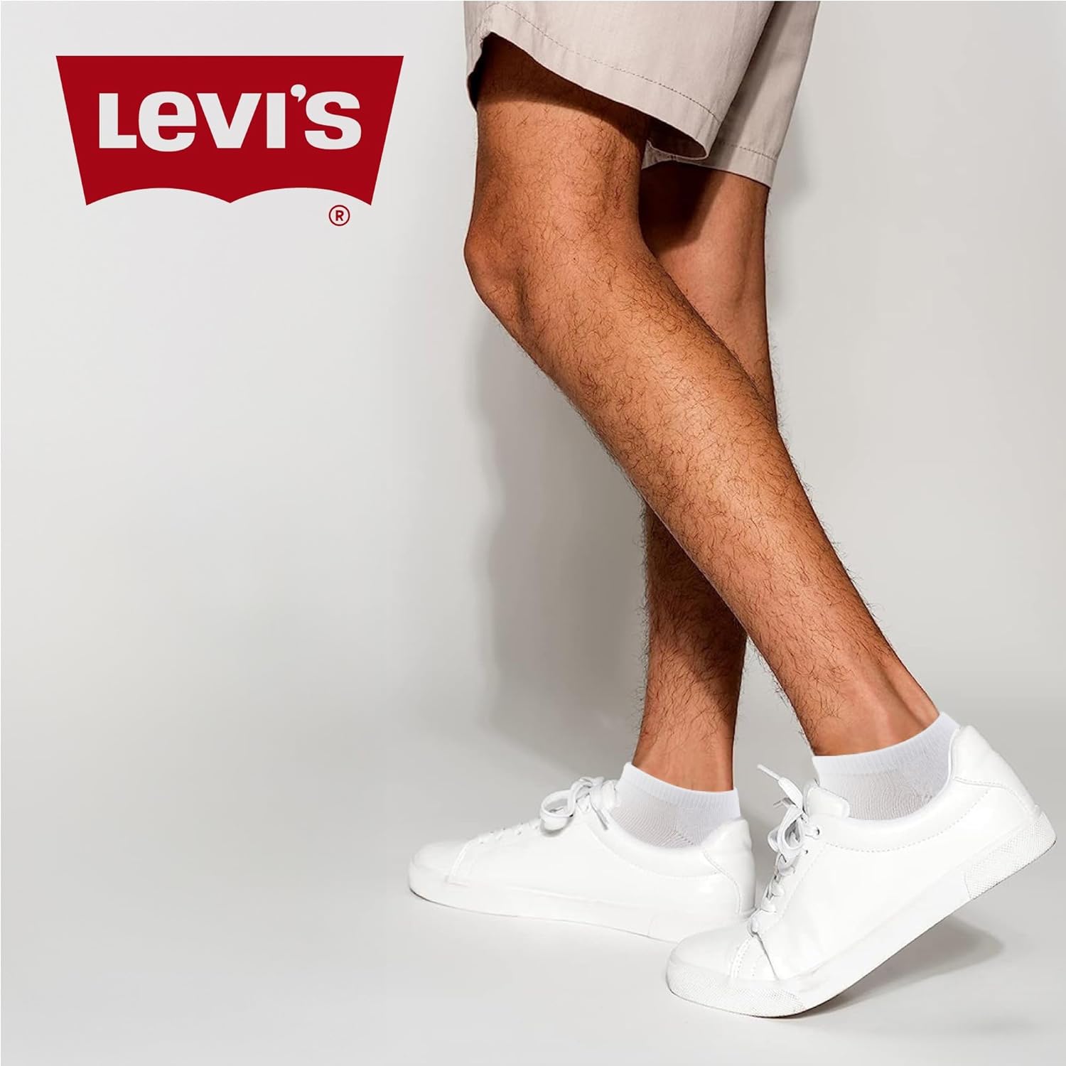 Мужские носки Levi's, 10 пар, низкие носки длиной до щиколотки, с закрытым носком, спортивные носки премиум-класса, размер 9-12, White — фото 4