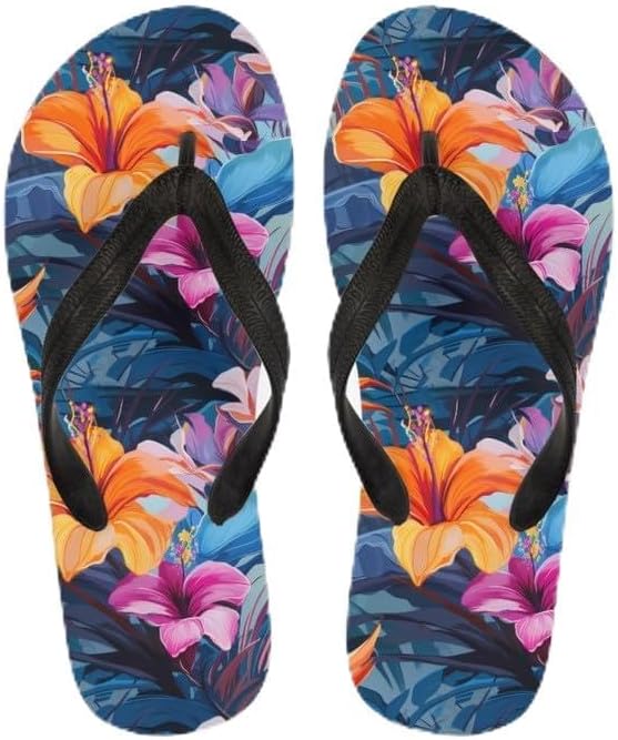 

Женские шлепанцы с тай-дай Semiouray, Гавайский граффити, мягкие и удобные, летние шлепанцы для душа на открытом воздухе, Hawaii Hibiscus Floral