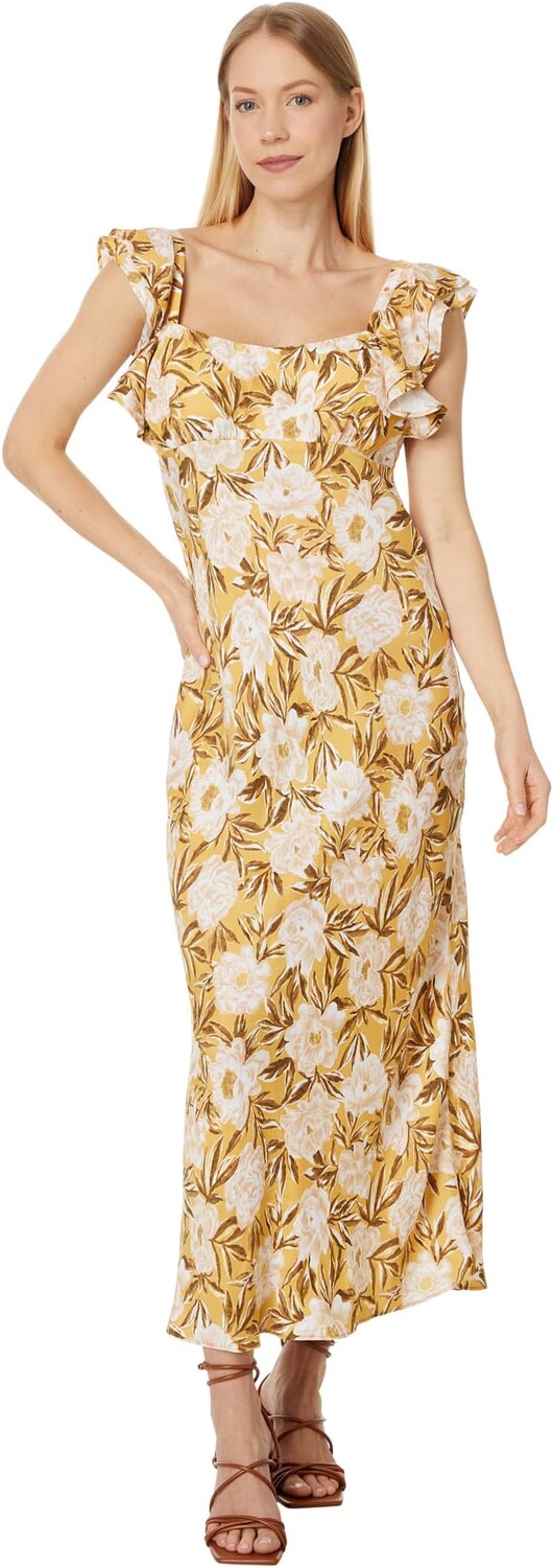 

Платье Madewell Flutter-Sleeve Slip Maxi Dress in Floral Cupro-Blend, цвет Chamomile Tea