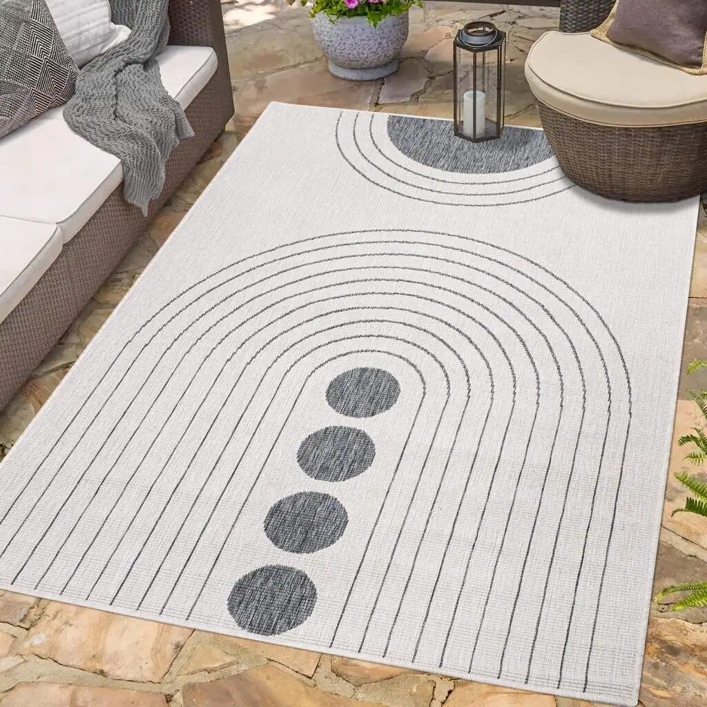 

Ковер Carpet City уличный "DUO RUG 5739", прямоугольный, двусторонний ковер, устойчивый к атмосферным воздействиям внутри и снаружи, балкон, терраса, гостиная 120х170 см, серый