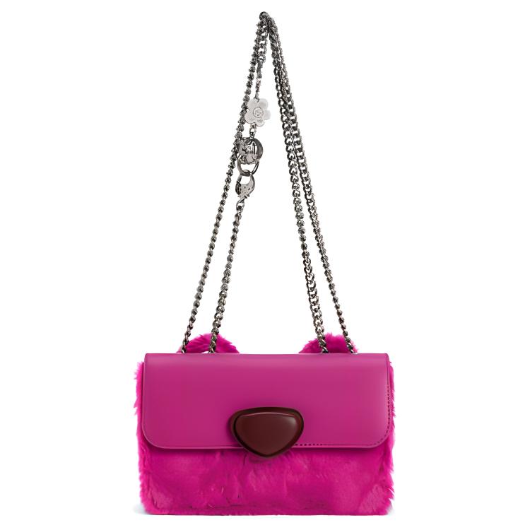 

CHARLES&KEITH Полиуретановая маленькая квадратная сумка через плечо, Fuchsia Fuchsia