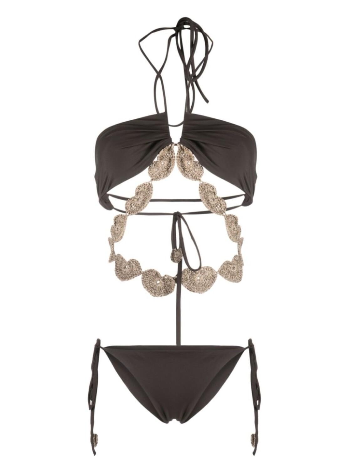 

The Mannei декорированное бикини Tashir, коричневый