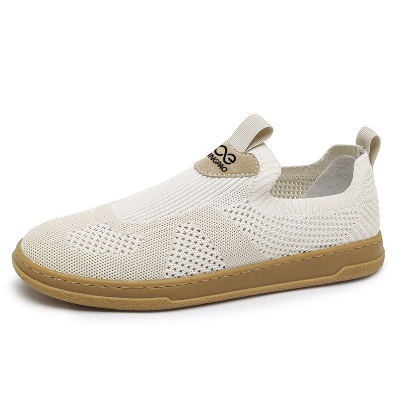 

LINGPAO Мужские низкие кеды бежевые, цвет Beige