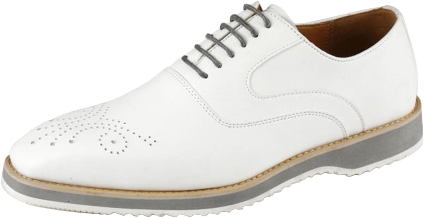 

Мужские оксфорды Amali с текстурированным носком, мужские оксфорды из высококачественной искусственной кожи, универсальная официальная обувь для любого случая, белый