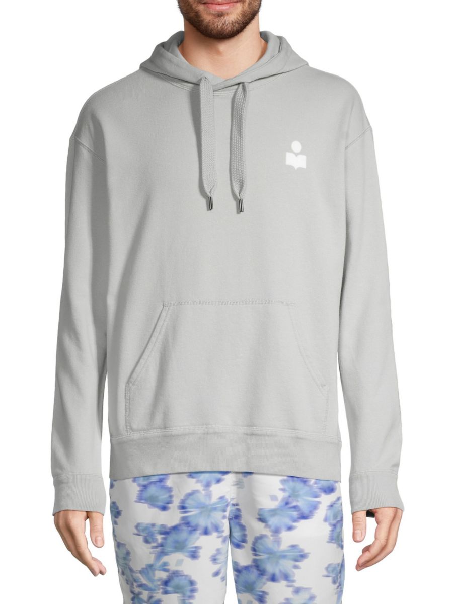 

Толстовка с капюшоном Malek Logo из хлопковой смеси Isabel Marant, цвет Light Ecru