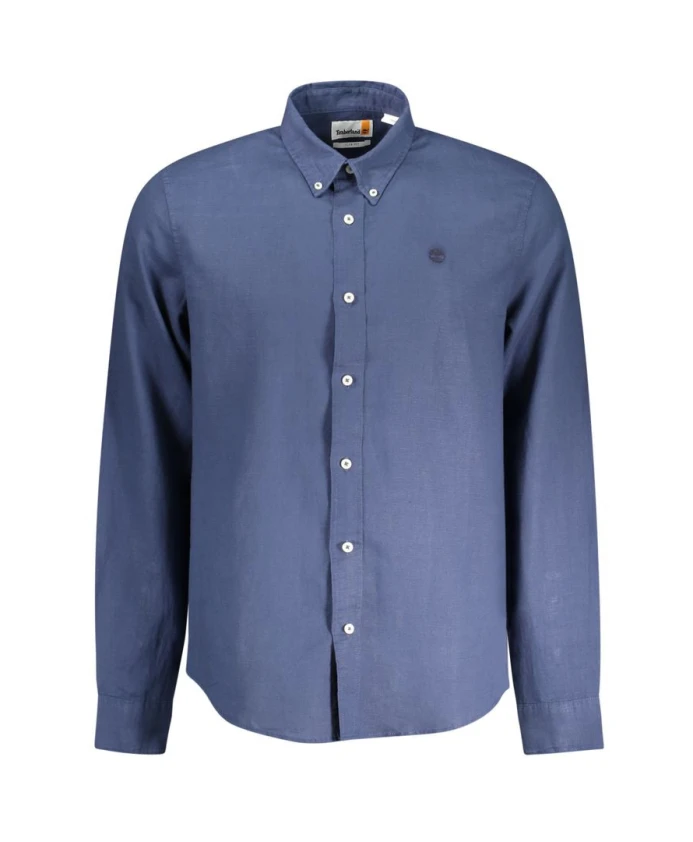 

Синяя хлопковая рубашка приталенного кроя Timberland, синий