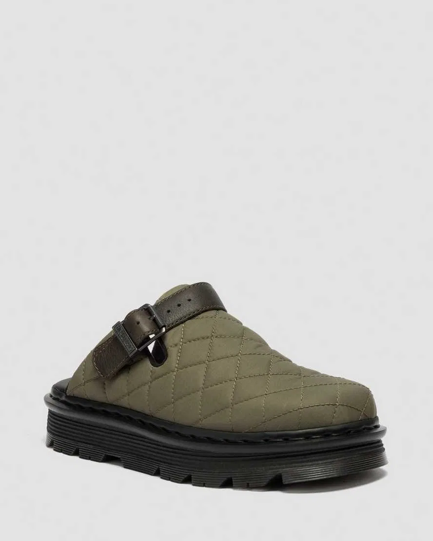 Мюли на платформе из стеганой парусины Zebzag Dr Martens, зеленый