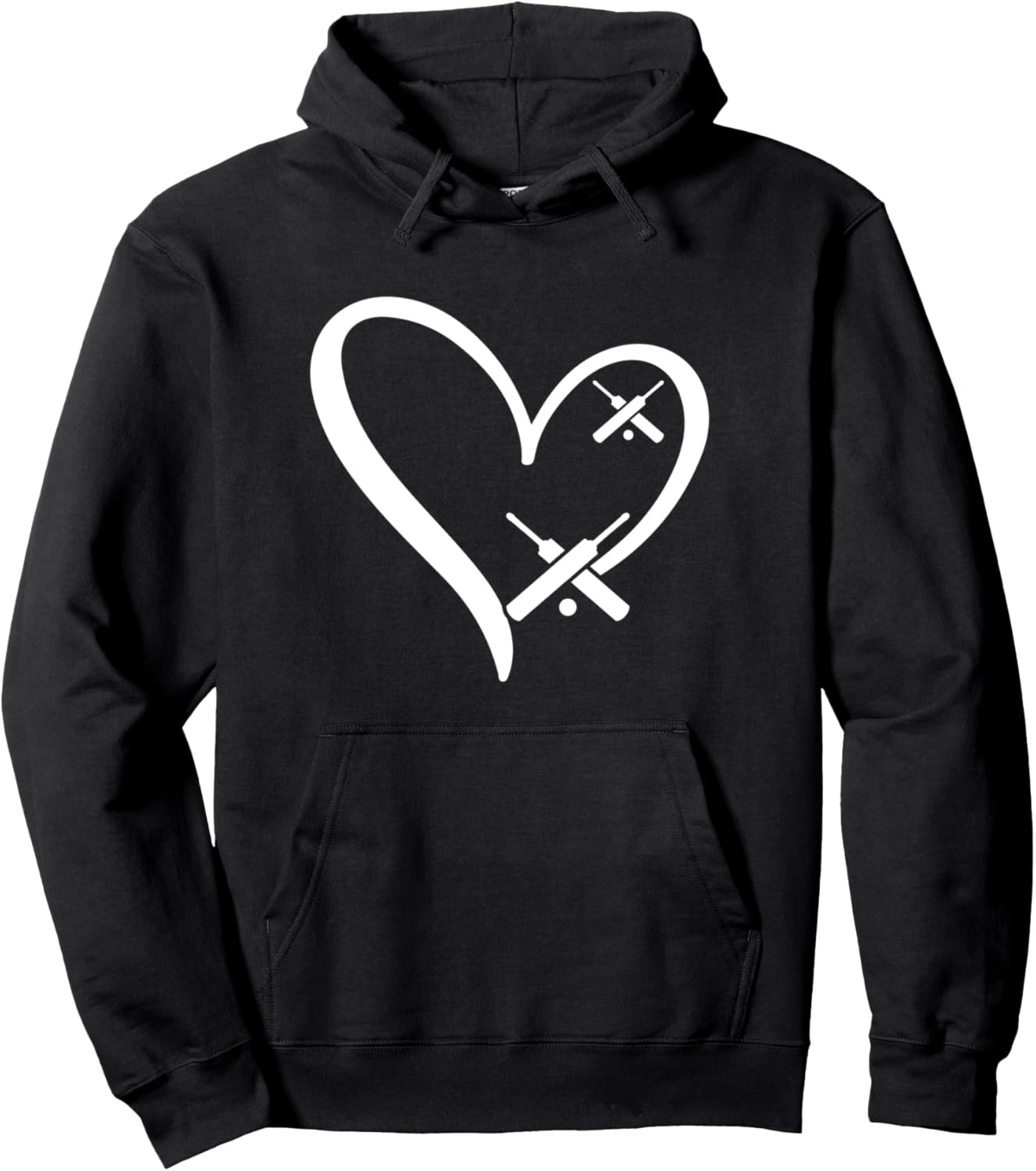 

Худи с надписью «Cricket Heart Cricket Player Cricket Heart» Cricketing Cricket Designs, черный