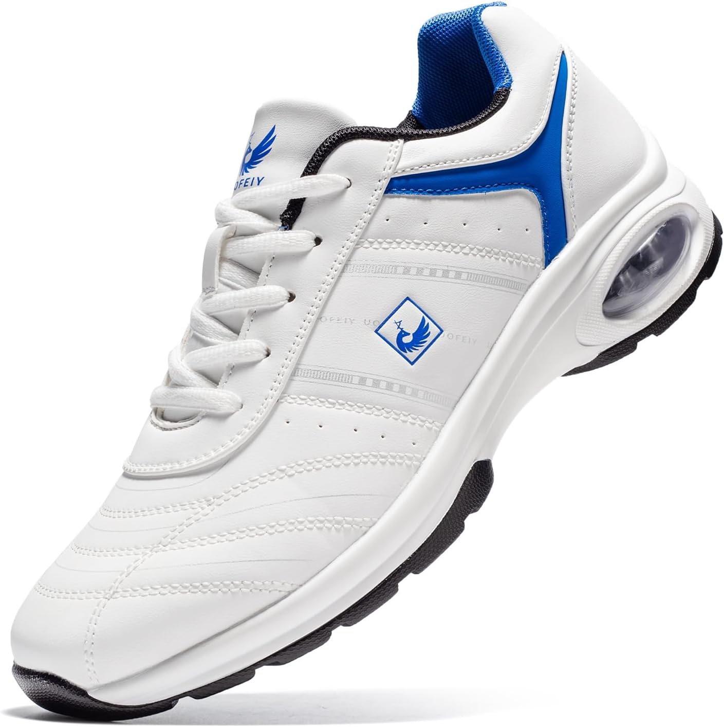 

Мужские профессиональные туфли на шнуровке с поддержкой свода стопы, повседневные противоскользящие гольф-туфли без шипов, спортивная обувь для прогулок и активного отдыха U.Ofeiy, белый/синий
