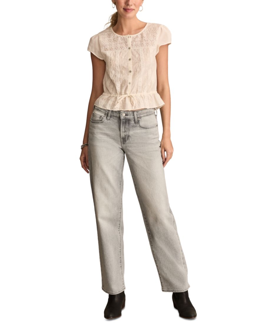 

Женские свободные джинсы средней посадки с завышенной талией Lucky Brand, Bodacious Wash