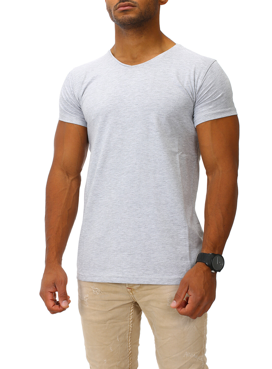 

Футболка Joe Franks Joe Franks Joe Franks Herren Basic s V Neck HIGH, серый меланж