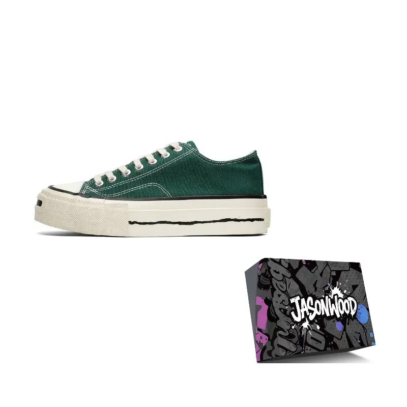 

JASONWOOD Низкие мужские кеды из холста зеленые, цвет Green