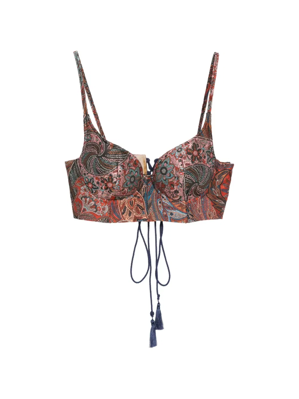 Укороченный топ с узором «пейсли» Etro, черный
