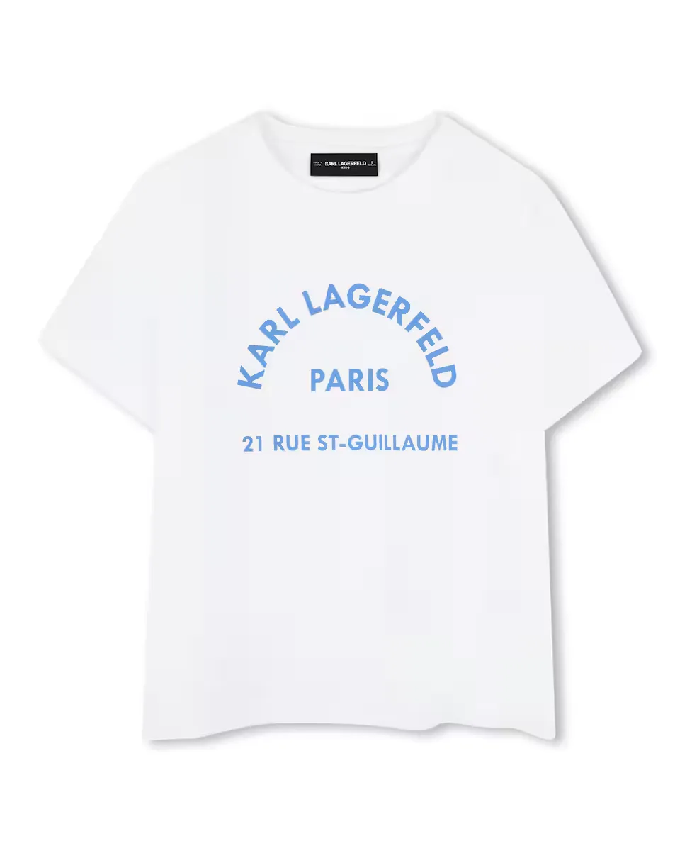 

Футболка из хлопка для мальчиков с короткими рукавами Karl Lagerfeld Kids, белый
