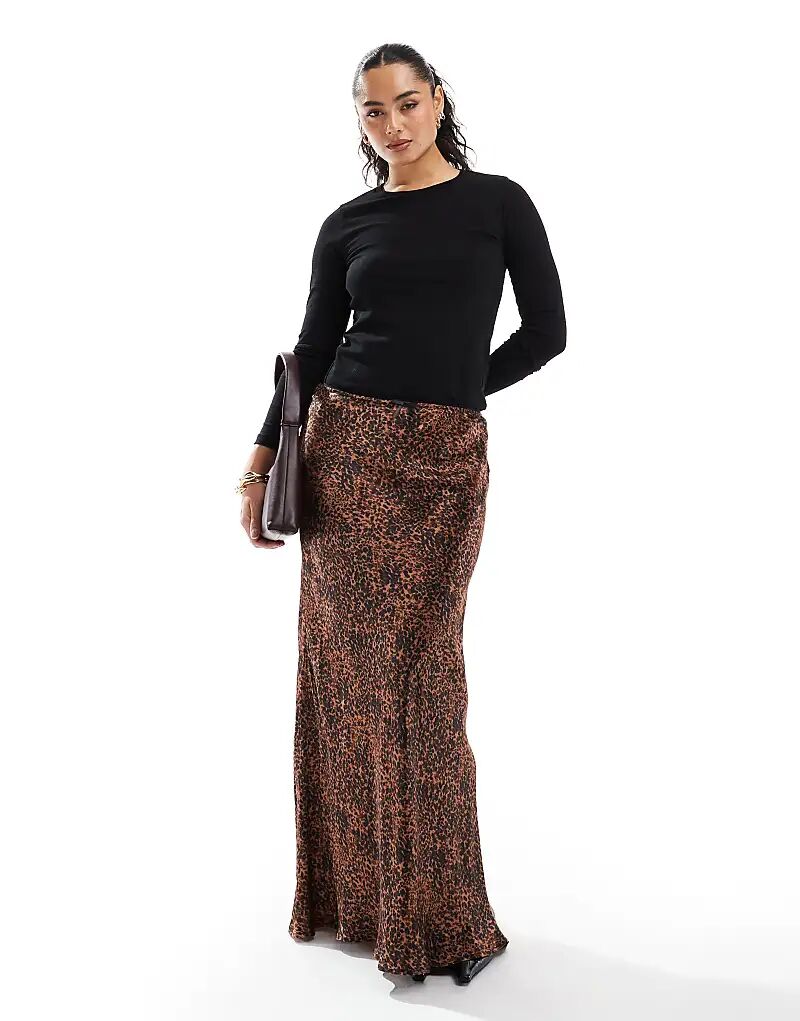 

Юбка макси косого кроя с анималистичным принтом Miss Selfridge