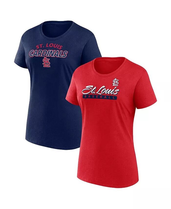

Женская красно-темно-синяя футболка St. Louis Cardinals Risk Combo Pack Fanatics, мультиколор