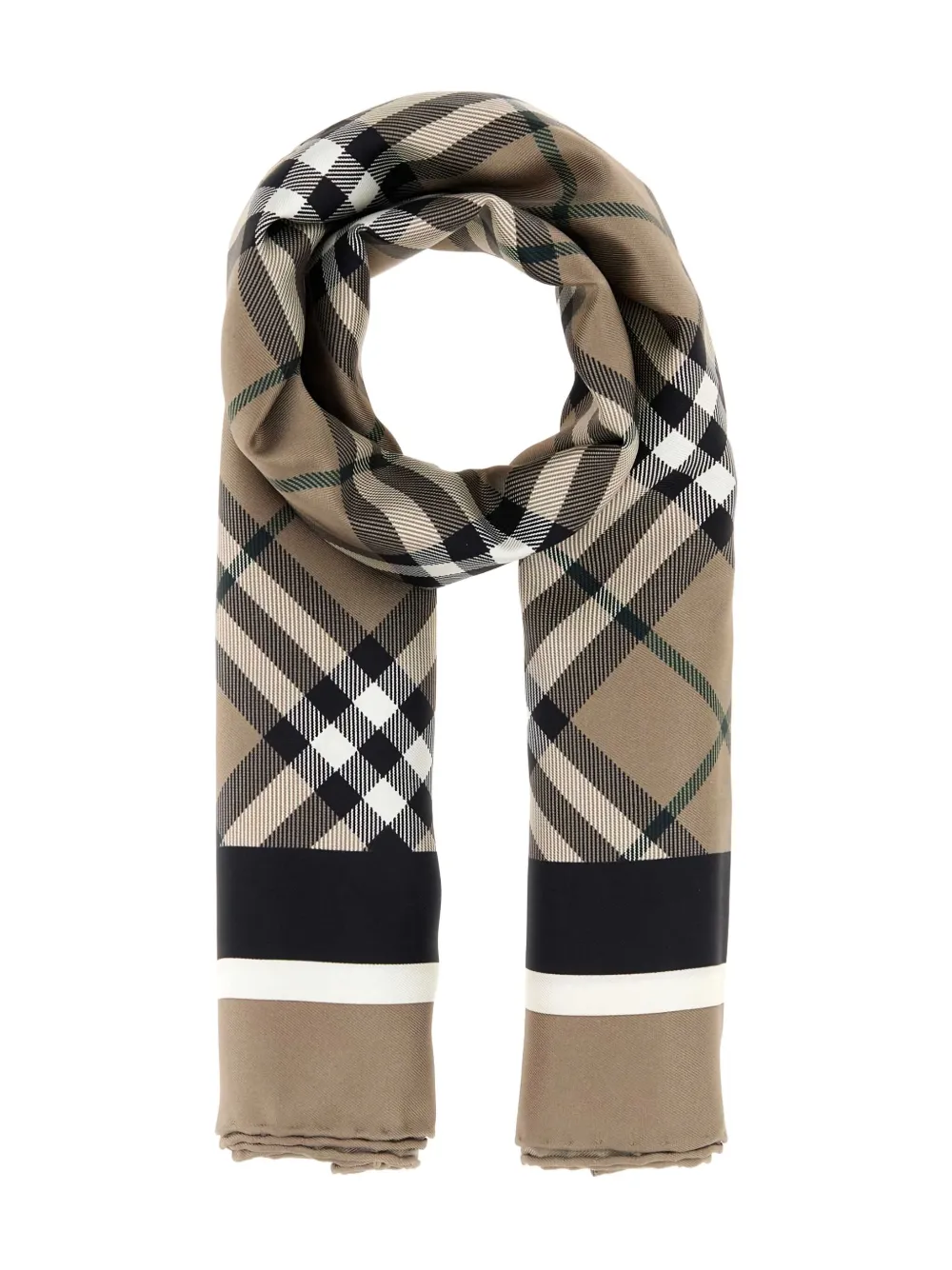 

Винтажный шелковый шарф в клетку BURBERRY, коричневый