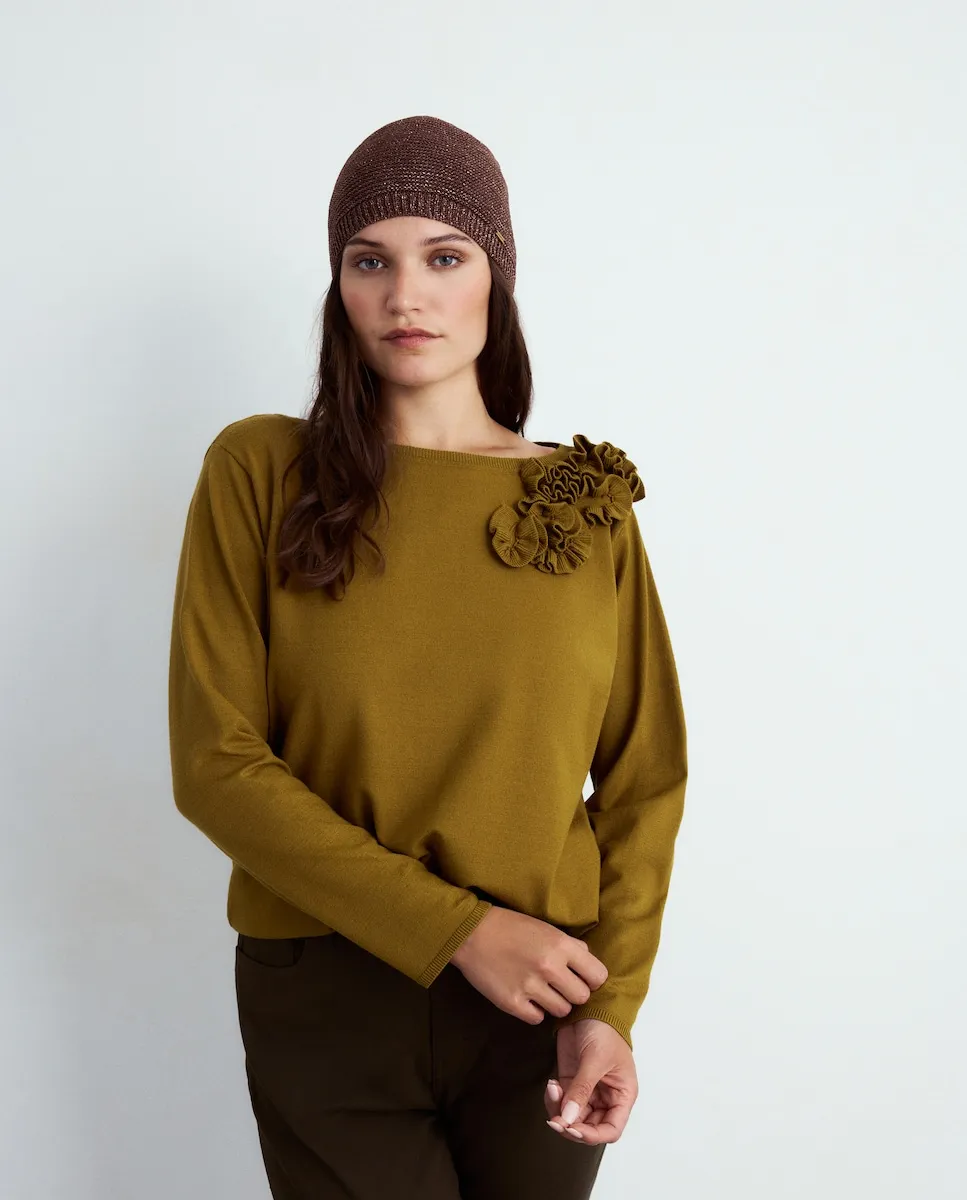 

Женский свободный вязаный джемпер Couchel, оливковый